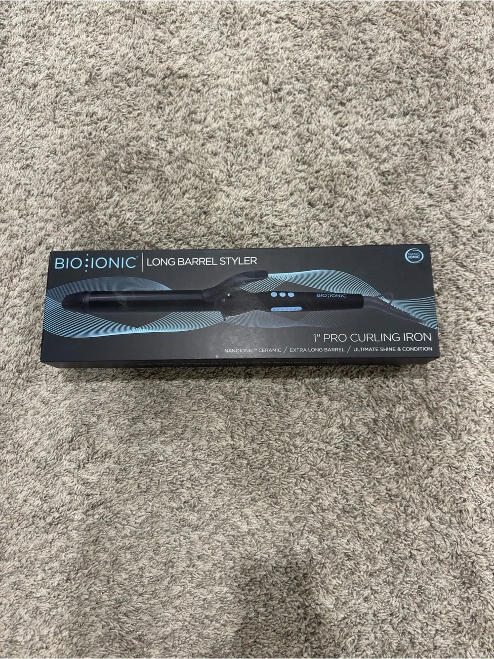 BioIonic 1” Long Barrel Pro Curling Iron - Black